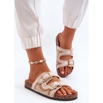 women`s slippers with cork soles, beige σε προσφορά