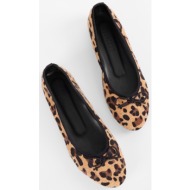  shoeberry women`s baily leopard patterned bow daily flats