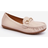  women`s classic loafers with beige ainslee decoration