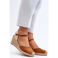  suede espadrille wedge sandals with camel raylin braid