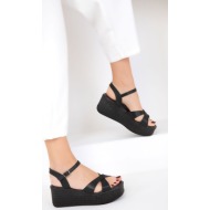  soho women`s black wedge heels 18871