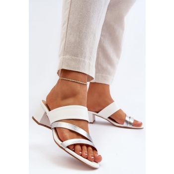 women`s low-heeled slippers white rosila σε προσφορά