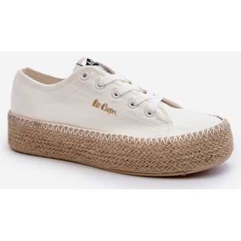 knitted lee cooper white sneakers σε προσφορά