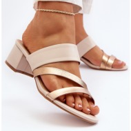  women`s low-heeled slippers beige rosila