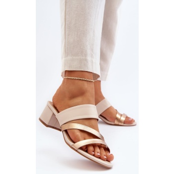 women`s low-heeled slippers beige rosila σε προσφορά