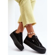  women`s platform sneakers lee cooper black