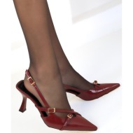  soho burgundy patent leather women`s classic heeled shoes 18857