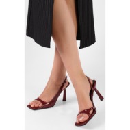  shoeberry women`s tobian burgundy patent leather heeled shoes