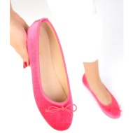  soho fuchsia velvet women`s flat shoes 19003