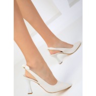  soho women`s white classic heeled shoes 18882
