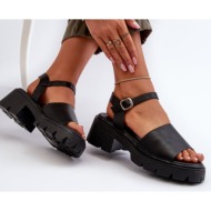  women`s sandals with chunky heels black dottiassa