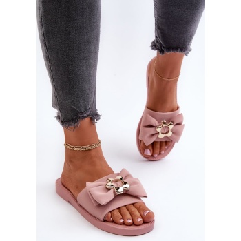 women`s slippers with bow, pink arsicada σε προσφορά