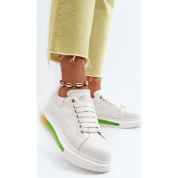 women`s leather sneakers goe white σε προσφορά