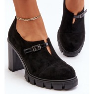 women`s high heeled shoes black tauina