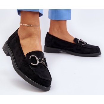 women`s suede loafers with black σε προσφορά