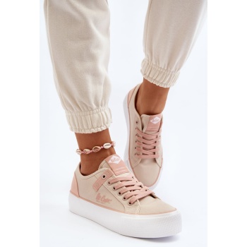 women`s fabric sneakers lee cooper beige σε προσφορά