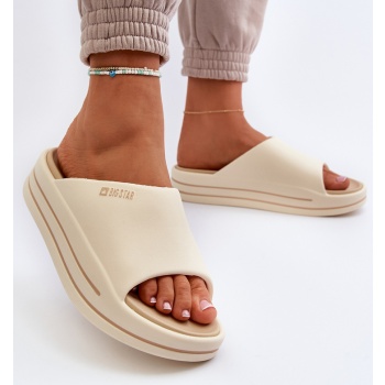 women`s platform slippers big star beige σε προσφορά