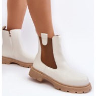  women`s chelsea zipper boots, white ramhel