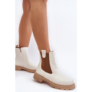 women`s chelsea zipper boots, white σε προσφορά