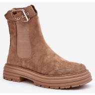  chelsea suede boots on a solid sole, ozaro beige