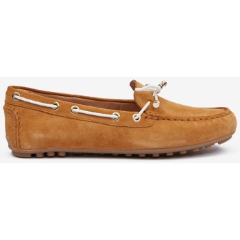brown women`s suede loafers geox σε προσφορά