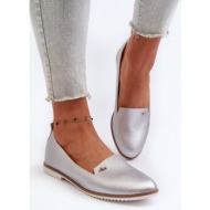  women`s flat loafers silver enzla