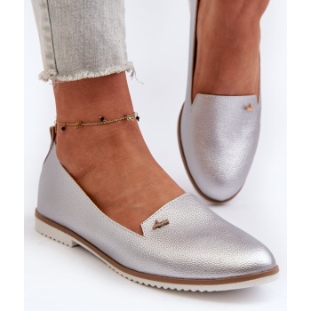 women`s flat loafers silver enzla σε προσφορά