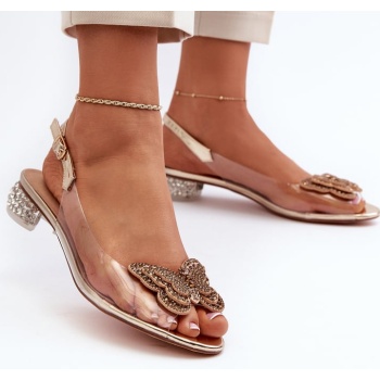 transparent low-heeled sandals with σε προσφορά