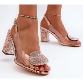 d&a rose gold transparent high heeled σε προσφορά