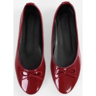  shoeberry women`s baily burgundy patent leather bow daily flats