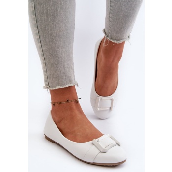 white eco leather ballerinas with belt σε προσφορά