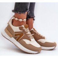  women`s sneakers made of eco leather, brown vinelli