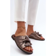  women`s copper slippers with flat heels nelvira