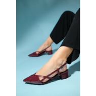  luvishoes steve claret red patent leather women`s low heel sandals