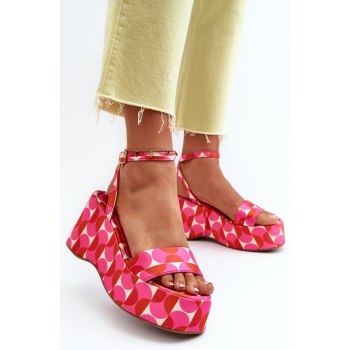 patterned platform sandals and fuchsia σε προσφορά