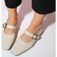  luvishoes bluff women`s beige skin flat toe flat shoes