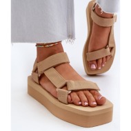 women`s platform sandals beige edireda