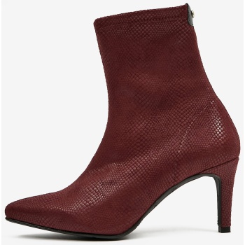 burgundy ankle boots in suede with σε προσφορά