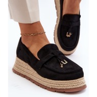  women`s moccasins with braided soles, black torresia