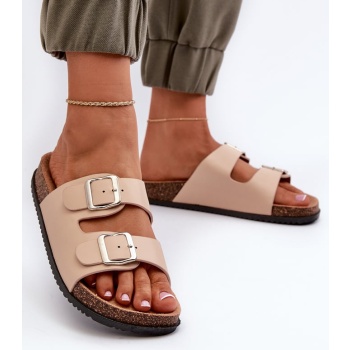 beige women`s slippers with buckles σε προσφορά