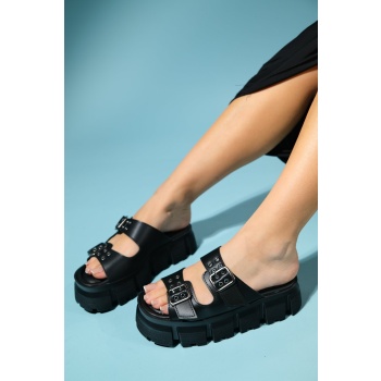 luvishoes ober black skin double strap