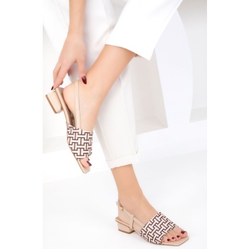 soho women`s beige classic heeled shoes