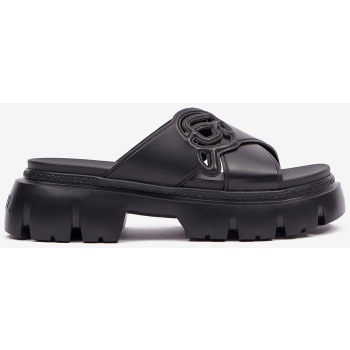 black women`s leather slippers karl σε προσφορά