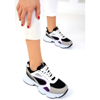 soho grey-black-purple women`s sneakers