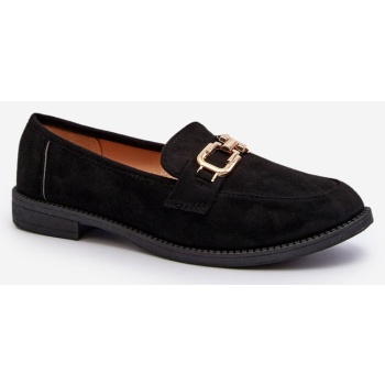 suede women`s flat loafers, black misal σε προσφορά