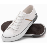  ombre classic men`s sneakers with rivets - white