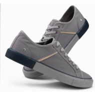  ombre classic men`s sneakers with rivets - gray