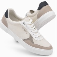 ombre men`s sneaker shoes with colorful accents - cream