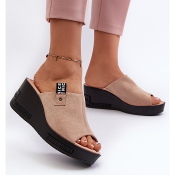 beige vleni women`s wedge slippers σε προσφορά