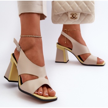women`s high heeled sandals beige d&a σε προσφορά